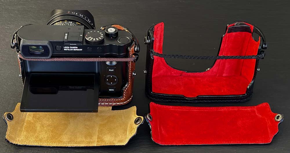 Leica Q3 half case (Type 2) snap fixed / Battery & SD card door access :  LEICA CASES & STRAPS by handcraft - Arte di mano